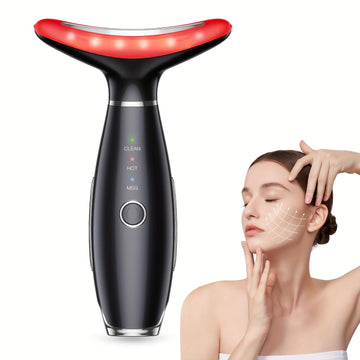 FaceLift Beauty Renew– Massageador Facial e Pescoço Recarregável de Cromo Terapia, Calor e Vibração